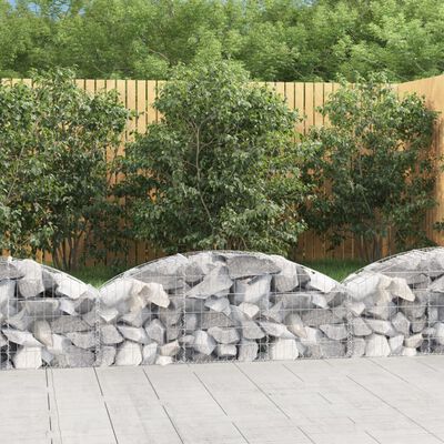 vidaXL Panier de gabions arqué 150x30x40/60 cm Fer galvanisé