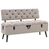 vidaXL Banc de rangement avec dossier 110 cm cr&egrave;me tissu