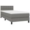 vidaXL Sommier &agrave; lattes de lit avec matelas et LED Gris fonc&eacute; 90x190cm