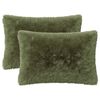 vidaXL Housse de coussin 2 pcs HEERLEN Vert 50 x 70 cm Fleece PV