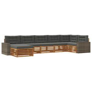 vidaXL Ensemble de canap&eacute;s d'ext&eacute;rieur 7 pc Naturel et Anthracite