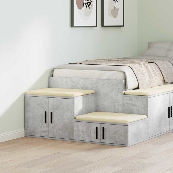 vidaXL Armoire de rangement 2 pcs Gris b&eacute;ton 127 x 41 x 40 cm