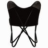 vidaXL Chaises papillon lot de 2 noir taille d'enfants cuir v&eacute;ritable