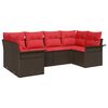 vidaXL Ensemble de canap&eacute; de jardin 6 pcs Marron polyrotin