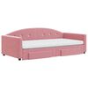 vidaXL Lit de jour avec gigogne et tiroirs rose 100x200 cm velours