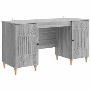 vidaXL Bureau Sonoma gris 142,5 x 50 x 75 cm Bois d'ing&eacute;nierie