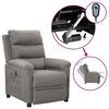 vidaXL Fauteuil inclinable &eacute;lectrique Gris clair Tissu