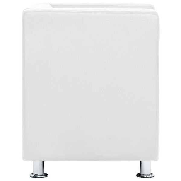 vidaXL Fauteuil cube blanc simili cuir