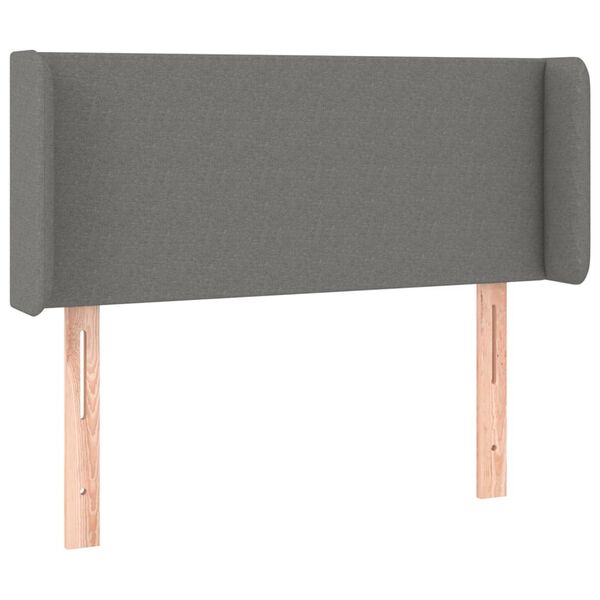 vidaXL T&ecirc;te de lit &agrave; LED Gris fonc&eacute; 93x16x78/88 cm Tissu