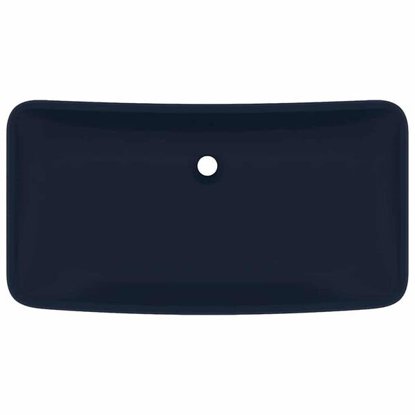 vidaXL Lavabo de luxe rectangulaire Bleu fonc&eacute; mat 71x38 cm C&eacute;ramique