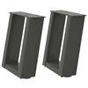 vidaXL Pieds de table basse en U 2 pièces Anthracite 30 x (30-31) cm Acier