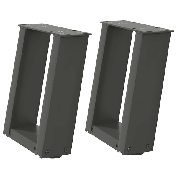 vidaXL Pieds de table basse en U 2 pièces Anthracite 30 x (30-31) cm Acier