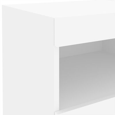 vidaXL Tables de chevet avec lumières LED 2 pcs blanc 50x40x45 cm