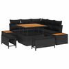 vidaXL Ensemble de canap&eacute; de jardin 8 pc 7-Nombre de places Noir