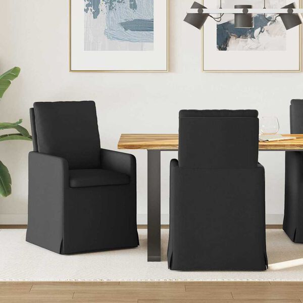vidaXL Chaises de salle &agrave; manger 2 pcs Noir 57 x 67 x 98 cm tissu