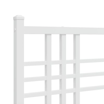 vidaXL Cadre de lit métal sans matelas et pied de lit blanc 120x190 cm