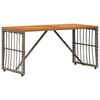 vidaXL Table de jardin Gris 80 x 40 x 40 cm Acier et Rattan Poly
