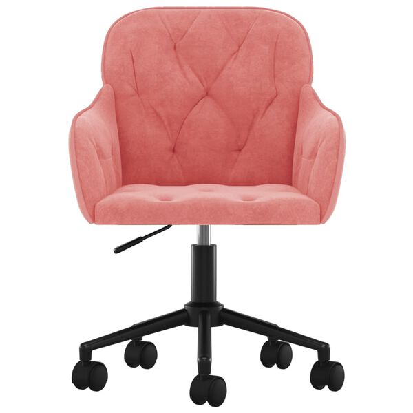 vidaXL Chaises pivotantes &agrave; manger lot de 2 Rose Velours