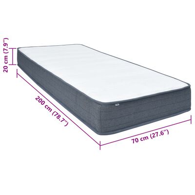 vidaXL Matelas de sommier à lattes 200x70x20 cm tissu