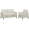 vidaXL Canap&eacute; avec rangement 2 pc Cr&egrave;me Polyester
