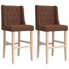 vidaXL Chaises de bar lot de 2 bois massif d'h&eacute;v&eacute;a et tissu