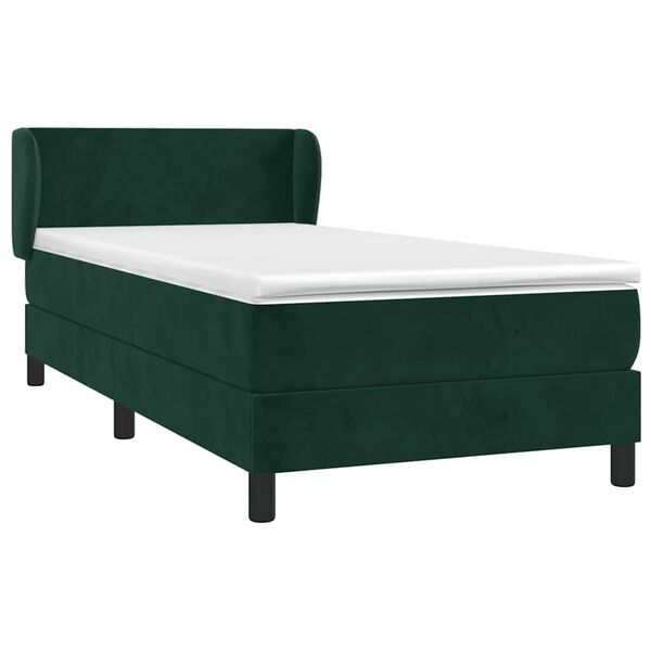 vidaXL Sommier &agrave; lattes de lit et matelas Vert fonc&eacute; 80x200 cm Velours