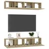 vidaXL Meubles TV 4 pcs Chêne sonoma 80x30x30 cm Bois d'ingénierie