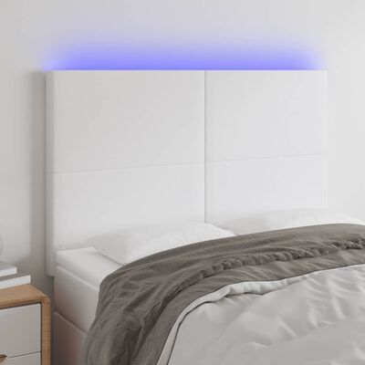 vidaXL Tête de lit à LED Blanc 144x5x118/128 cm Similicuir