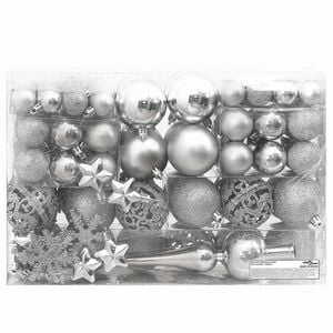 vidaXL Ensemble de boules de No&euml;l 111 pi&egrave;ces argent&eacute; polystyr&egrave;ne