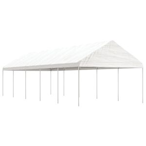 vidaXL Belv&eacute;d&egrave;re avec toit blanc 11,15x4,08x3,22 m poly&eacute;thyl&egrave;ne