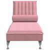 vidaXL Chaise longue de massage avec traversin rose velours