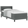 vidaXL Lit &agrave; ressorts avec t&ecirc;te de lit Gris fonc&eacute; 200 x 80 cm tissu