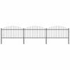 vidaXL Cl&ocirc;ture de jardin avec dessus en forme de lance 504x150 cm noir