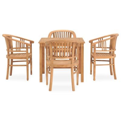 vidaXL Ensemble à manger de jardin 5 pcs bois de teck solide