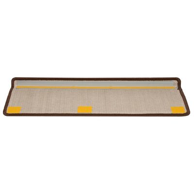 vidaXL Tapis d'escalier 10 pcs 65x21x4 cm Marron