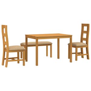 vidaXL Ensemble de salle &agrave; manger 4 pc Beige Bois de ch&ecirc;ne massif