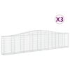 vidaXL Paniers &agrave; gabions arqu&eacute;s 3 pcs 400x30x80/100 cm Fer galvanis&eacute;
