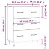 vidaXL Buffet Blanc brillant 69,5x34x90 cm Bois d'ingénierie