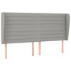 vidaXL T&ecirc;te de lit avec oreilles Gris clair 183x23x118/128 cm Tissu