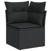vidaXL Salon de jardin 9 pcs avec coussins noir r&eacute;sine tress&eacute;e