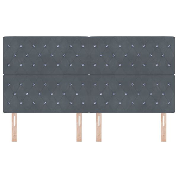 vidaXL T&ecirc;te de lit avec t&ecirc;te de lit Gris fonc&eacute; 180 cm Cuir synth&eacute;tique