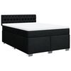 vidaXL Sommier &agrave; lattes de lit avec matelas Noir 140x190 cm Tissu