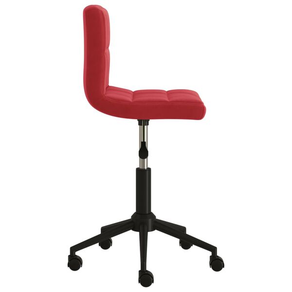 vidaXL Chaise pivotante de bureau Rouge bordeaux Velours