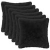 vidaXL Coussin avec oreiller HEERLEN 6 pi&egrave;ces Noir Fleece PV