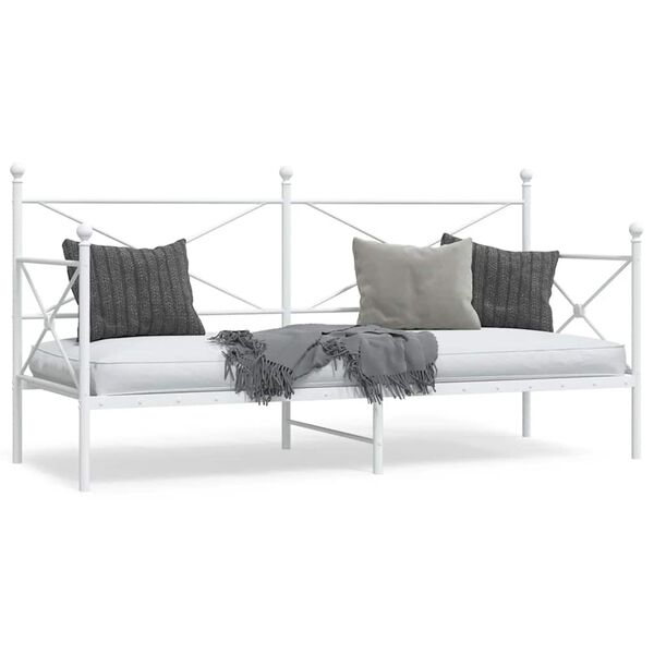 vidaXL Lit de repos sans matelas blanc 90x190 cm acier