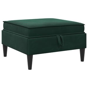 vidaXL Pouf avec Rangement Vert fonc&eacute; Velours