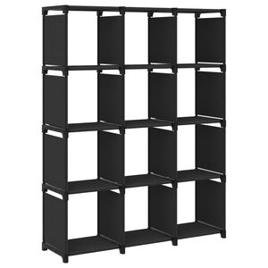 vidaXL &Eacute;tag&egrave;re d'affichage 12 cubes Noir 103x30x141 cm Tissu