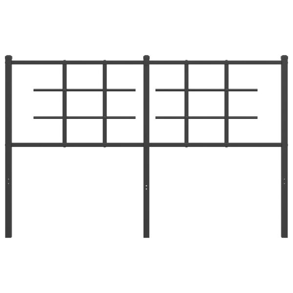 vidaXL T&ecirc;te de lit m&eacute;tal noir 140 cm