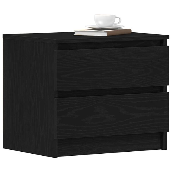 vidaXL Cabinet de chevet 2 pcs Ch&ecirc;ne noir 50 x 40 x 43,5 cm