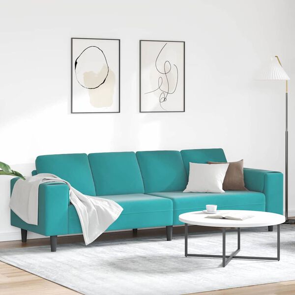 vidaXL Canap&eacute; de salon Turquoise 250 x 188 x 76 cm